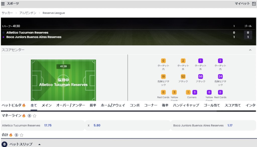 リリベットのスポーツベットの例