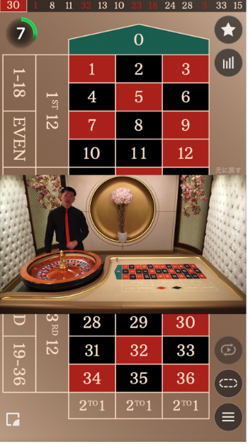 リリベットで遊べるジャパニーズライブカジノの例