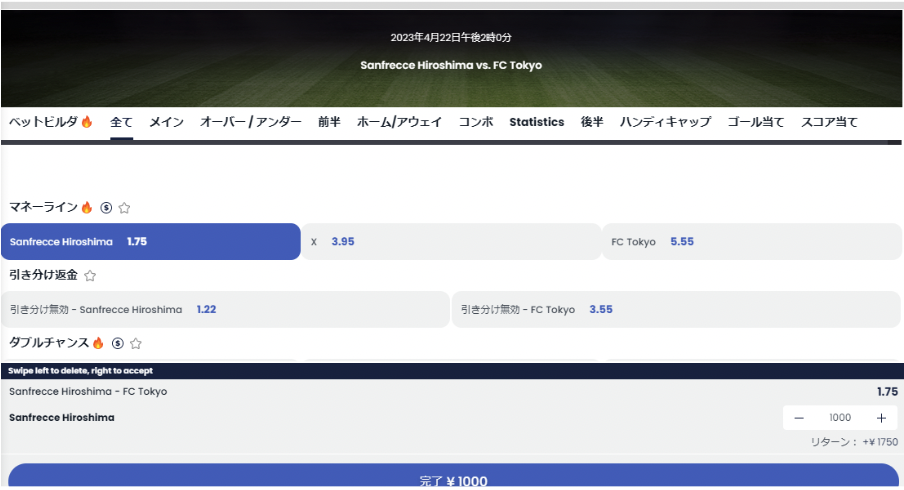 リリベットを例にしたサッカーベッティング手順