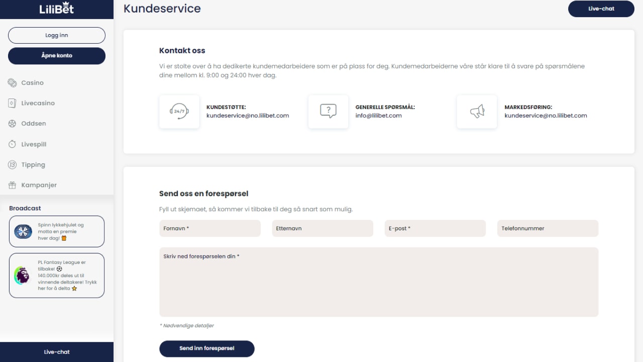 Lilibet kundeservice